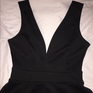 Black vneck Dress